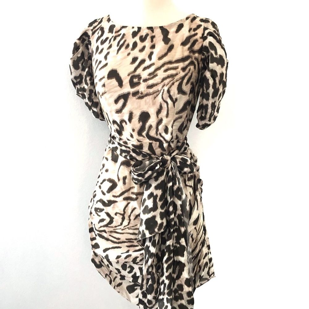 HEMANT & NANDITA Leopard Print Mini Dress